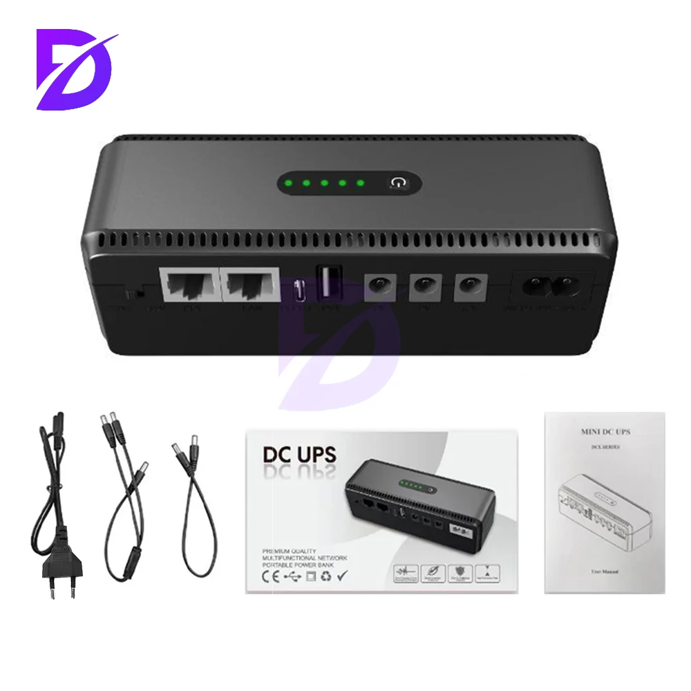 

UPS Router 5V9V12V Optical Cat Monitor Backup Power Supply Uninterruptible Power DCDC UPS 8800mah10400mah UpgradeType-cInterface