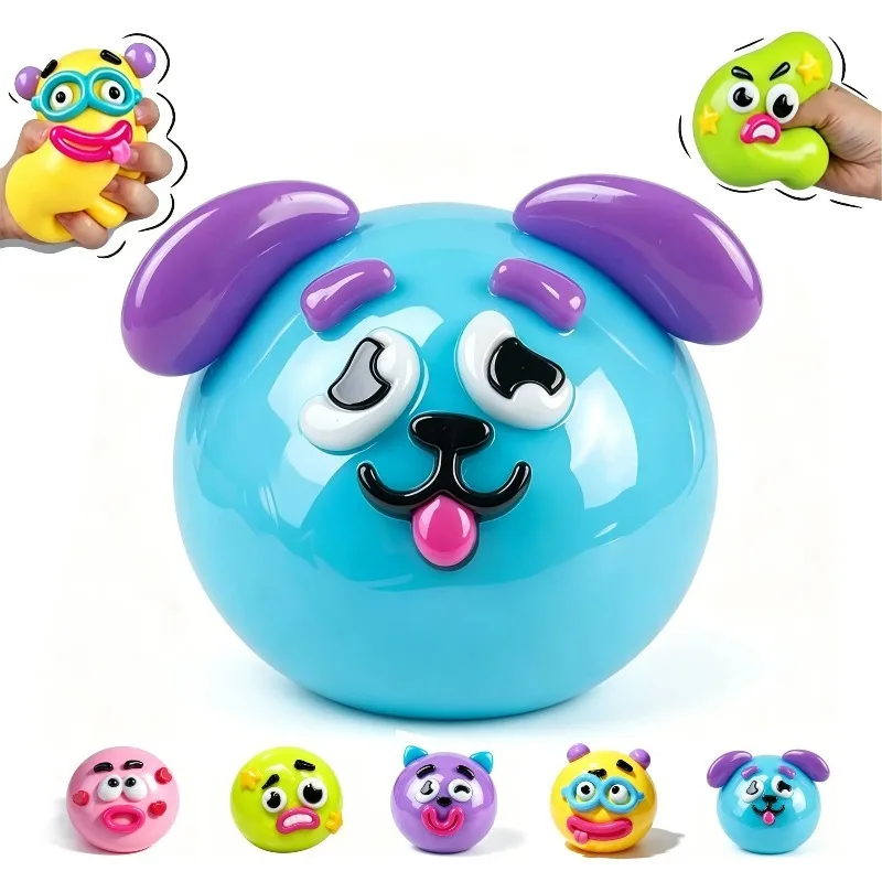 Cute Dog Face Squishy Toy - Soft Moldable Slow Rising Tactile Sensory Fidget Toy for Stress Relief And Hand Decompression Suitable for All Ages