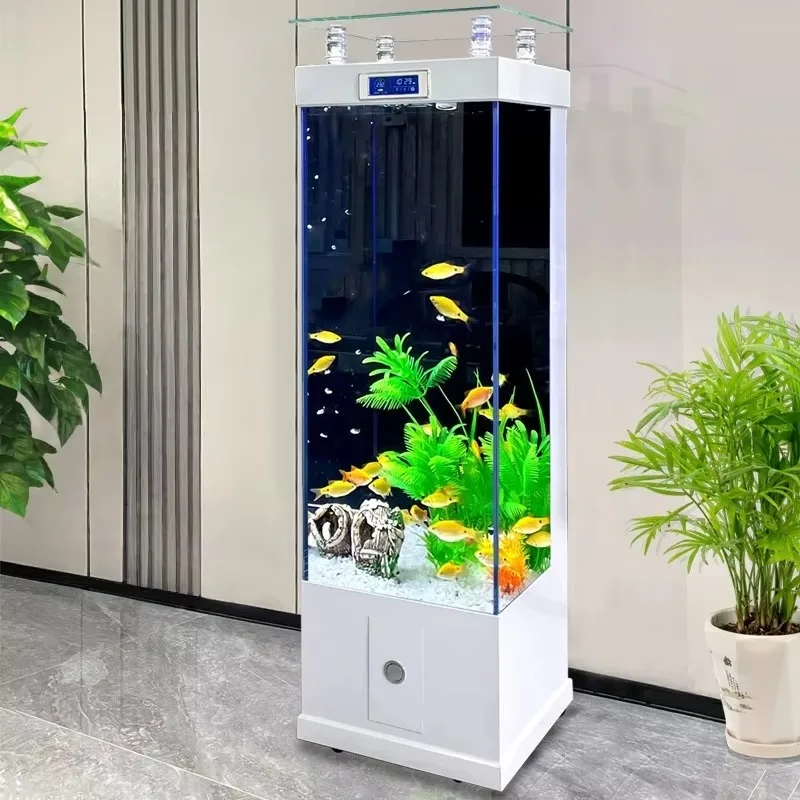 Big Rectangle Glass Fish Tank with Filtration for Home Landscaping and Living Room Decoration Aquarium Accessories for Water Use
