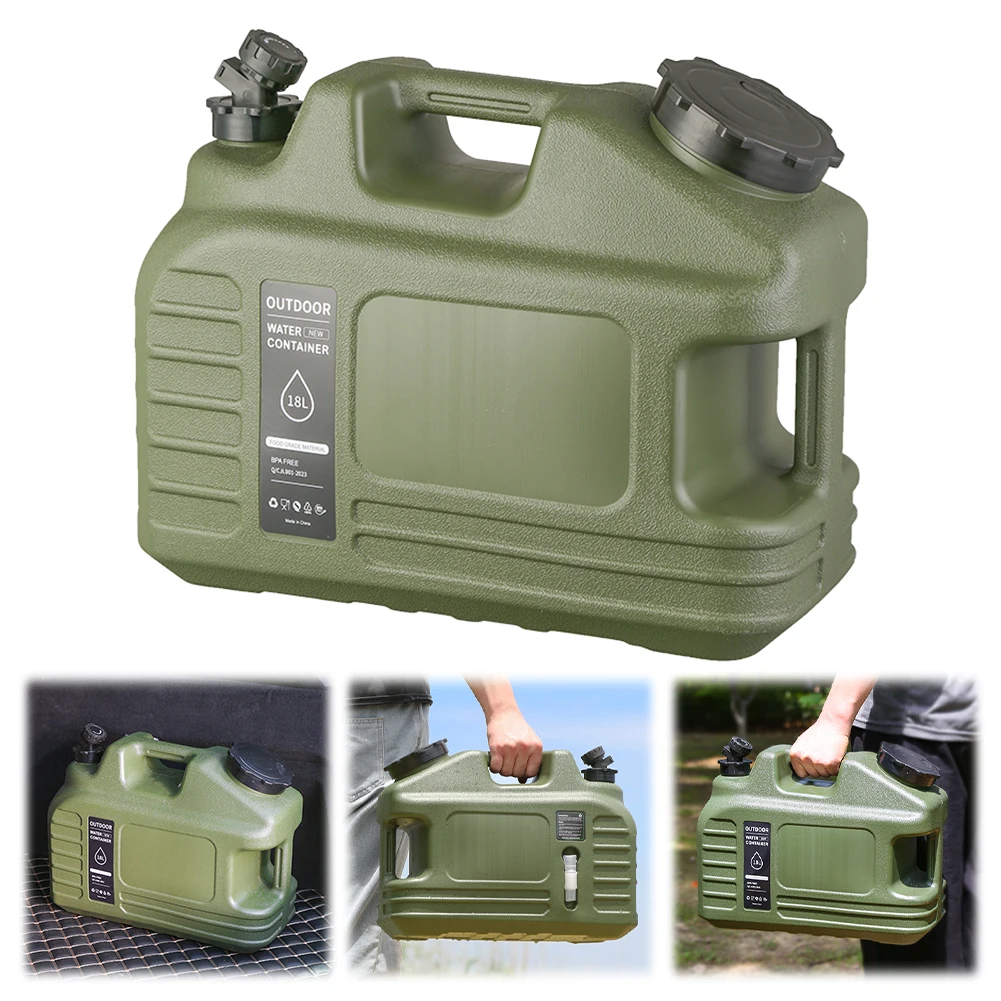 

Портативный резервуар для воды на 18 л, без протечек, для экстренного хранения воды, канистра для питьевой воды для путешествий и активного отдыха
