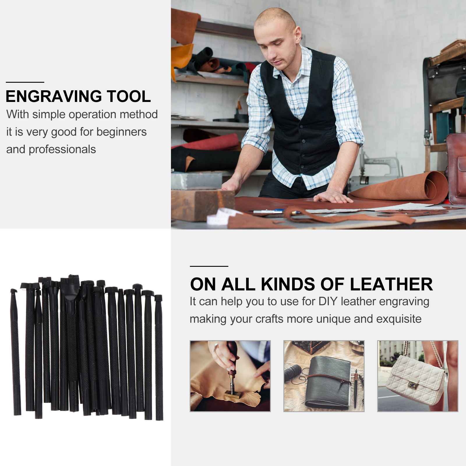 

20 шт. набор инструментов для рукоделия, резьбы, печати, штамповки, гравировки, формы, ремесленные инструменты, принадлежности для самостоятельного изготовления из нержавеющей стали