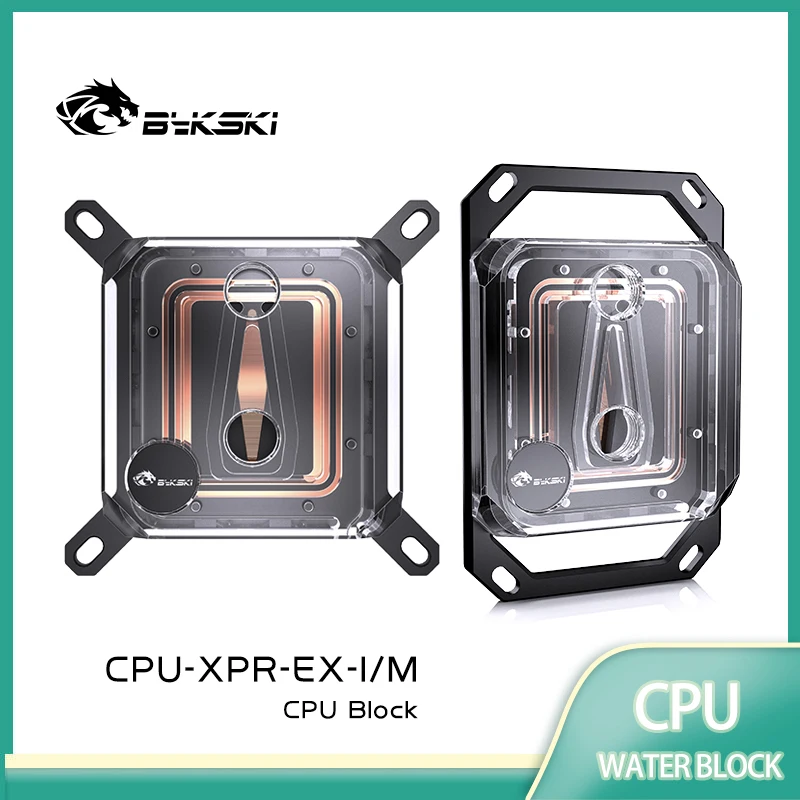 

Bykski CPU-XPR-EX-I/M акриловый водяной блок процессора для INTEL LGA1700/1800/115X/ AMD Ryzen 9 AM5 AM4 0,08 мм микроканальный водяной охладитель