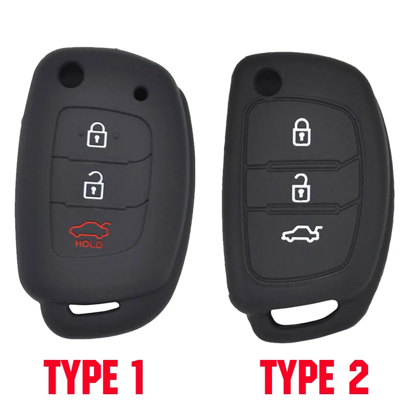 For Hyundai Elantra Tucson i40 i20 i10 iX35 iX45 Creta Santa fe H-1 / i800 Silicone Remote Key Case Fob Cover 3 Button