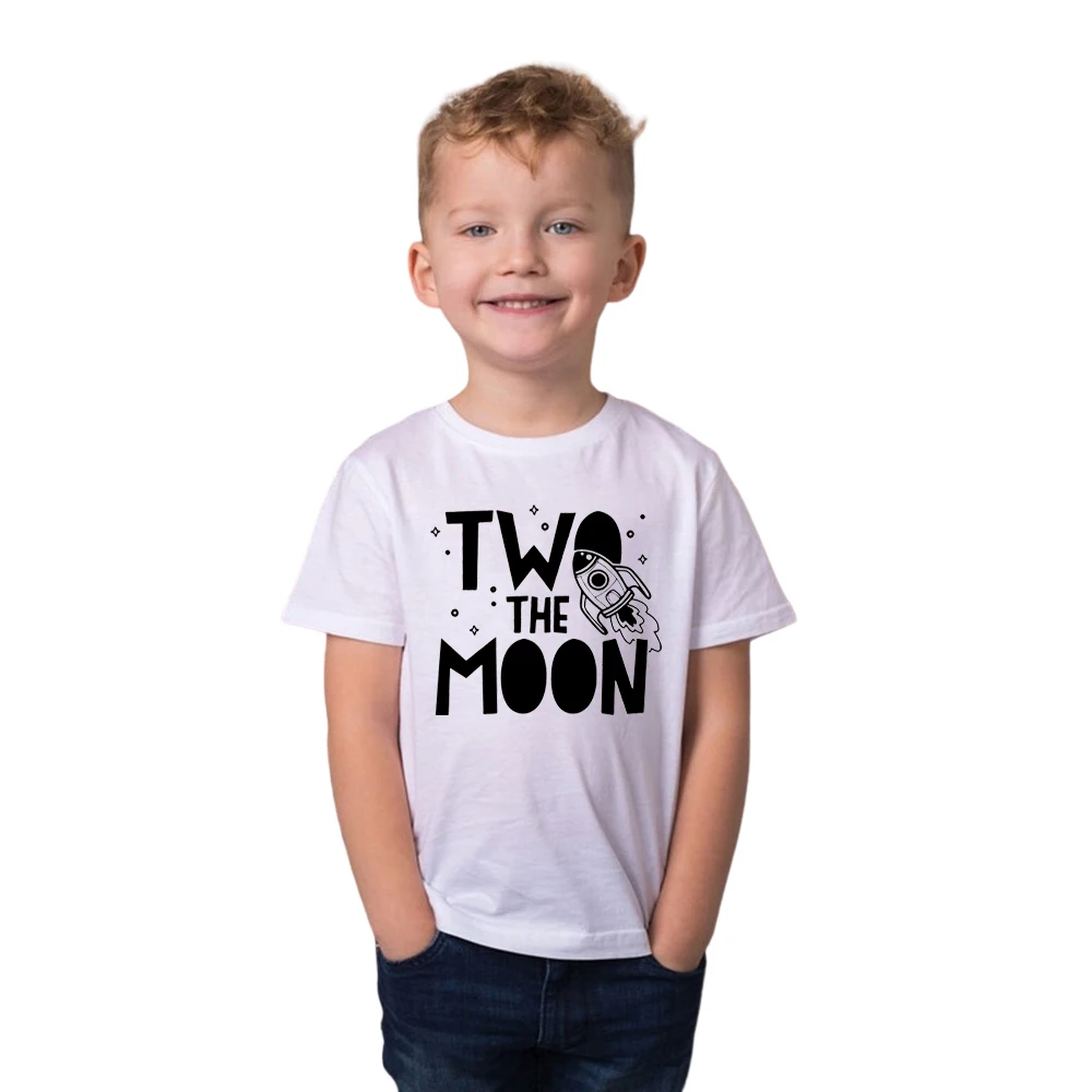 

Two The Moon Unisex Toddler Shirt Second Birthday Toddler Shirt cotton t shirt graphic tees summer tops for aerospace enthusiast