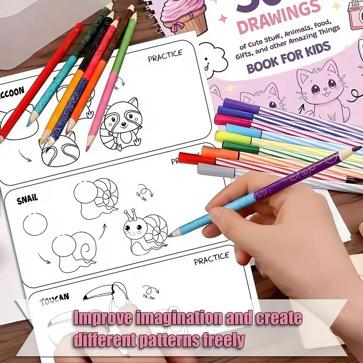 How to Draw Everything Coloring Book 300 Adorable Animals Foods Beautiful Creative Patterns Decomposed Drawing Coloring Book