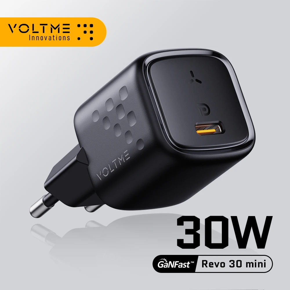 VOLTME 30W GaN Charger USB Type C Fast Charger PD 3.0 Mini Portable Adapter For iPhone 15 14 13 12 Pro Xiaomi Huawei Samsung