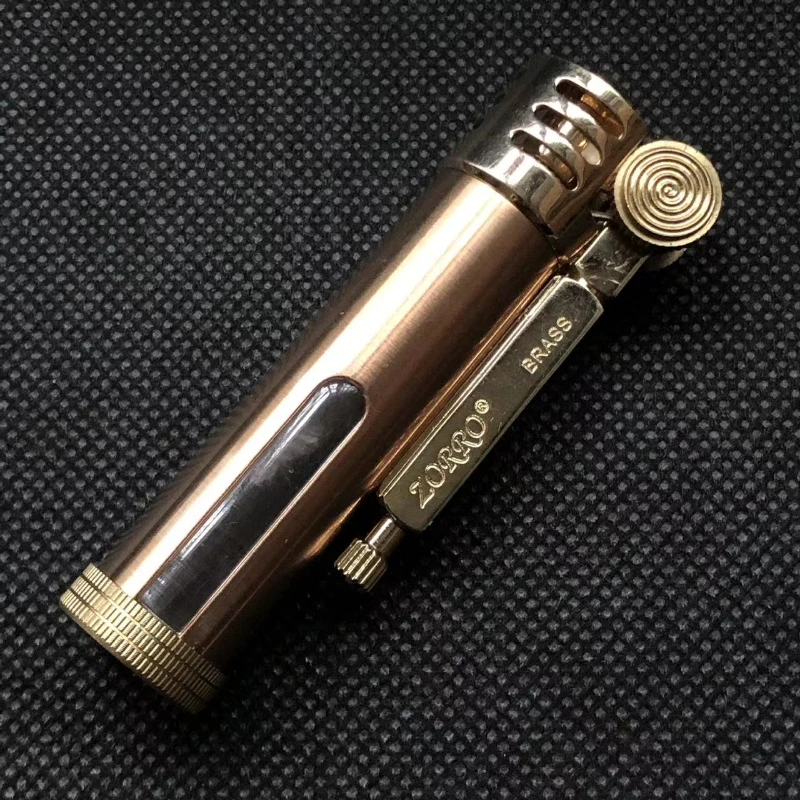 NEW Zorro Retro Petroleum Lighter Transparent Oil Tank Metal Brass Trenches Kerosene Gasoline Oil Cigarette Lighters Men Gift