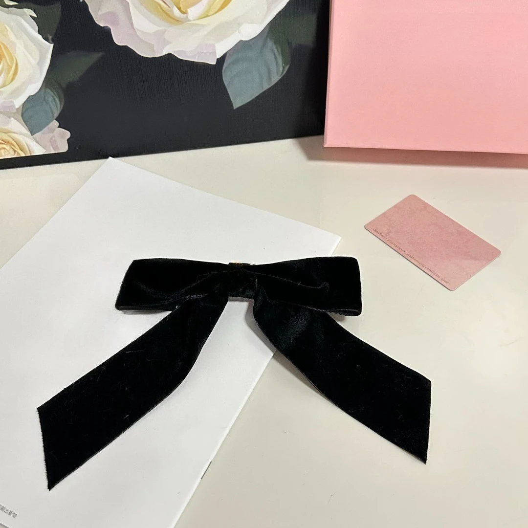 

New High Version Miss Miu's New Velvet Bow Hair Rope Hairpin Light Luxury Versatile Temperament Light Luxury Hairpin Headdress