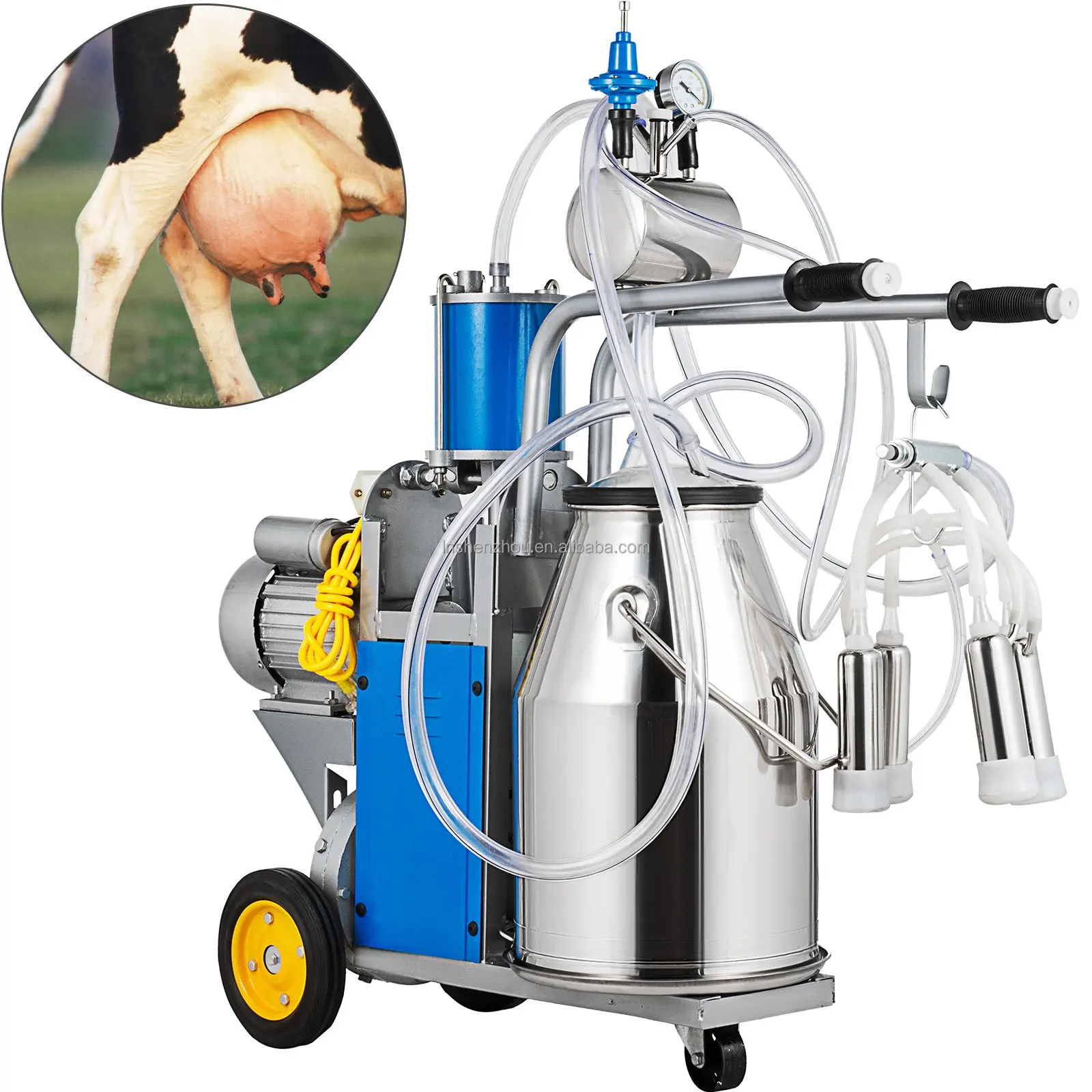 Electric Milking Machine, 5-8 Cows Per Hour, Automatic Dairy Equipment, High Efficiency Milk Collector, Farm Milker System