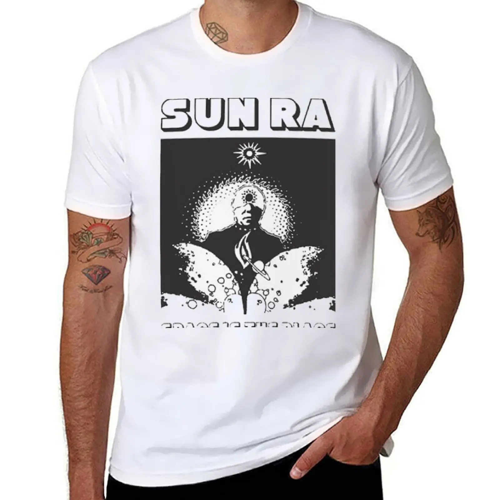 

the Place jazz RA is Sun Space T-Shirt Stylish Graphic Short Sleeve Top