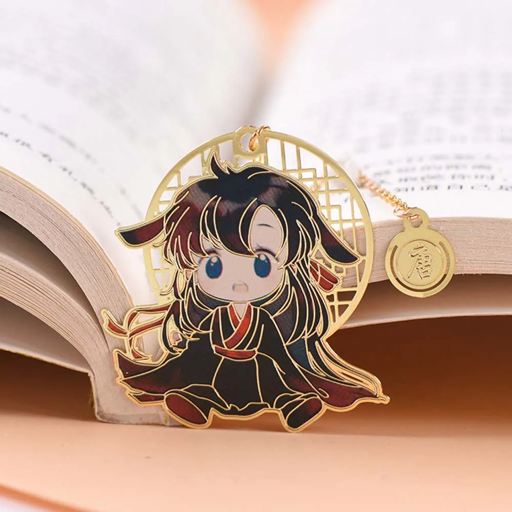 Vintage Tassel Hua Cheng Hollow Xie Lian Metal Pagination Mark Book Markers Stationery Bookmark Tian Guan Ci Fu