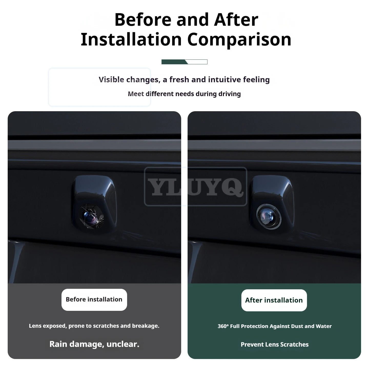 For Zeekr 9X Dedicated Camera Protection Cover 360° Panoramic Reverse Image Lens Anti-Fog Cover