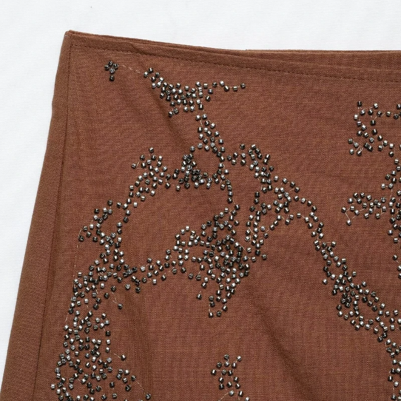 2026 Summer New Three-dimensional Bead Decoration Bow Tie Shorts Solid Color Retro Trend Daily Hip Hugging Short Skirt