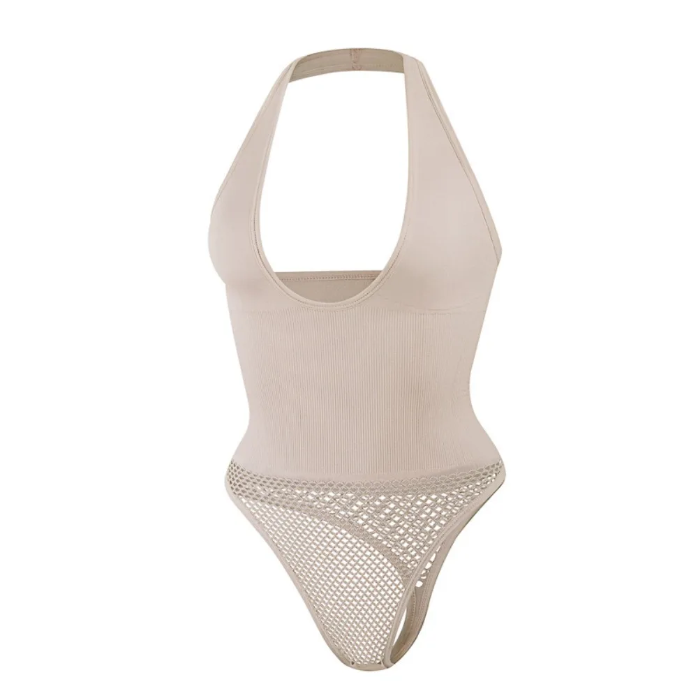 

Seamless Halter Bodysuit Shapewear G-string Belly Contracting Waist Trainer Tummy Control Thin Girdle Body Shaping Underwear
