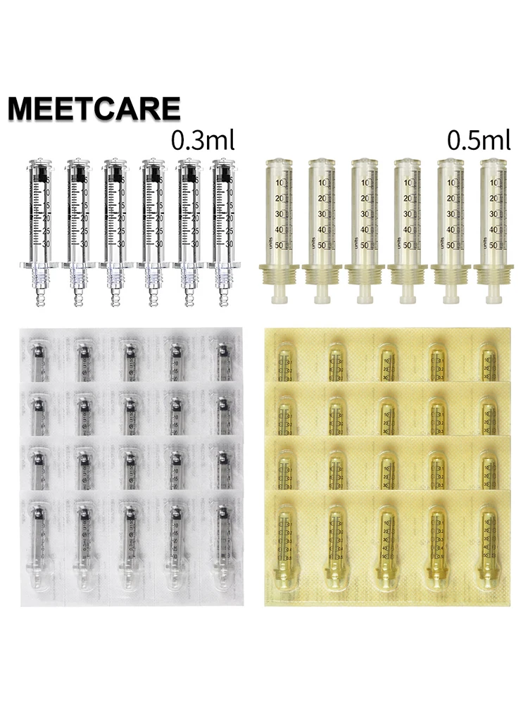 Tête d'ampoule pour stylo à l'acide hyaluronique, tampons antichoc, cartouche d'aiguille pour la beauté des pointes de soins de la peau, 0.3ml 0.5ml
