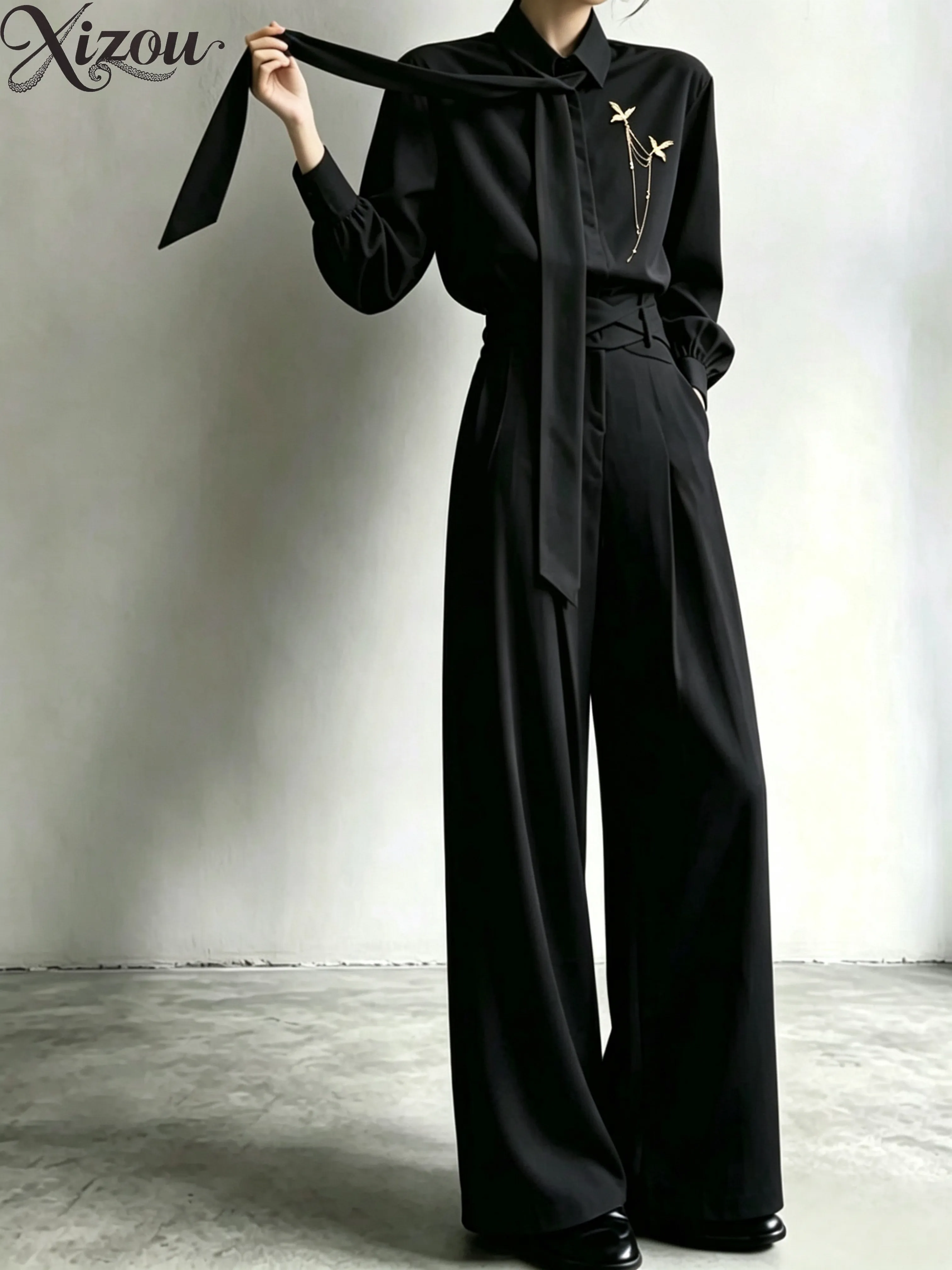 

Casual Pants Designer Niche Unisex High-waisted Loose Straight-leg Trousers for Men Simple Spring Autumn Men's Long Pants