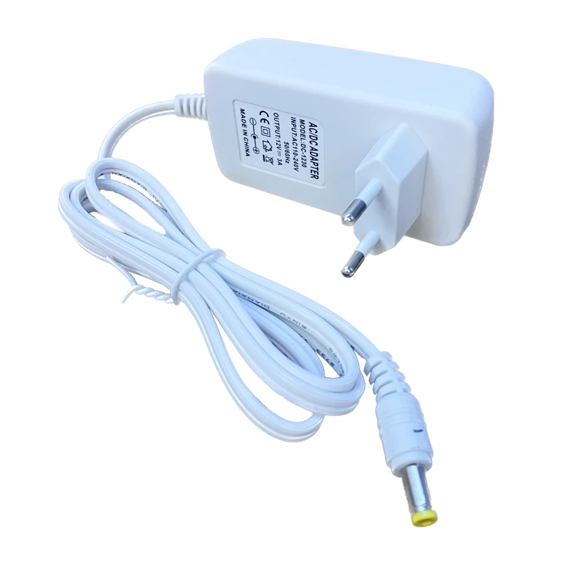 EU US Plug AC 100-240V do DC 12V 3A 36W przewód Adapter do zasilacza do listwa oświetleniowa LED CCTV przetwornika lampy transformatorowej