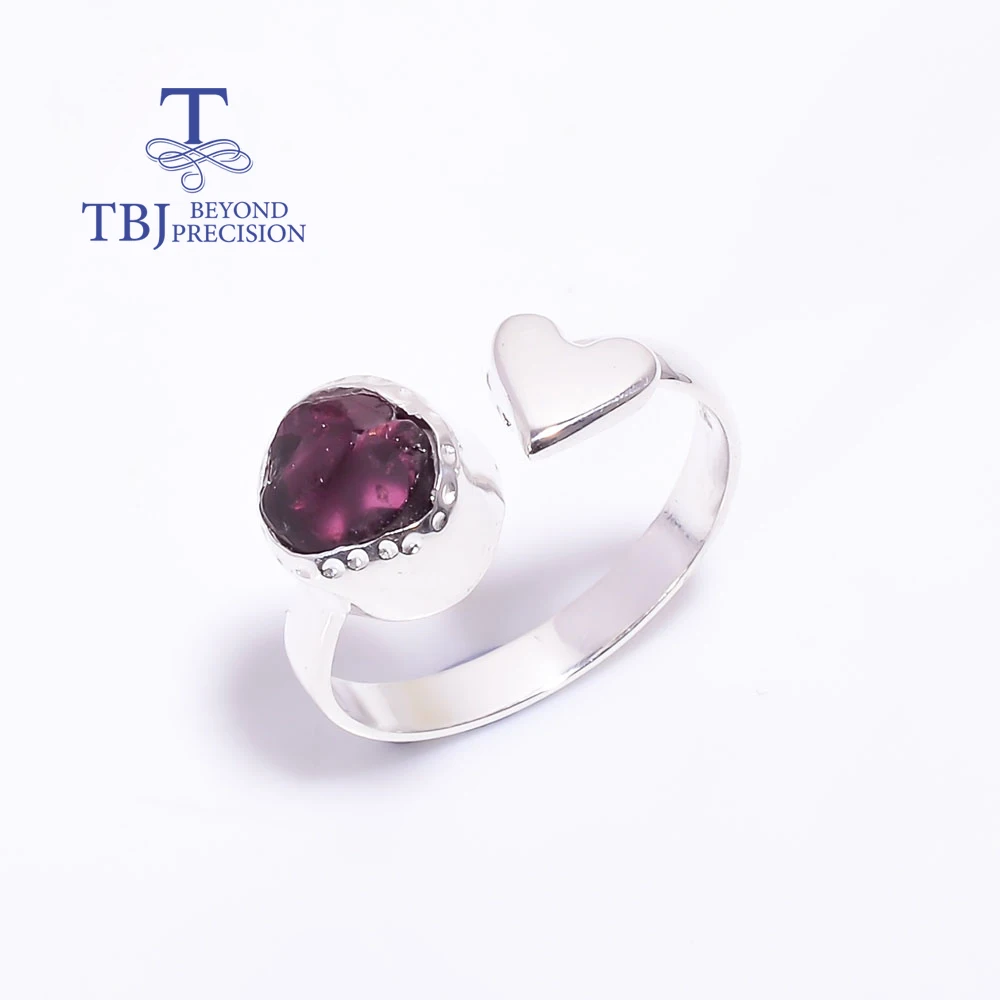 2.9CT Rough rhodolite gemstone Handcrafted Ring,Designed simple daily jewelry for women