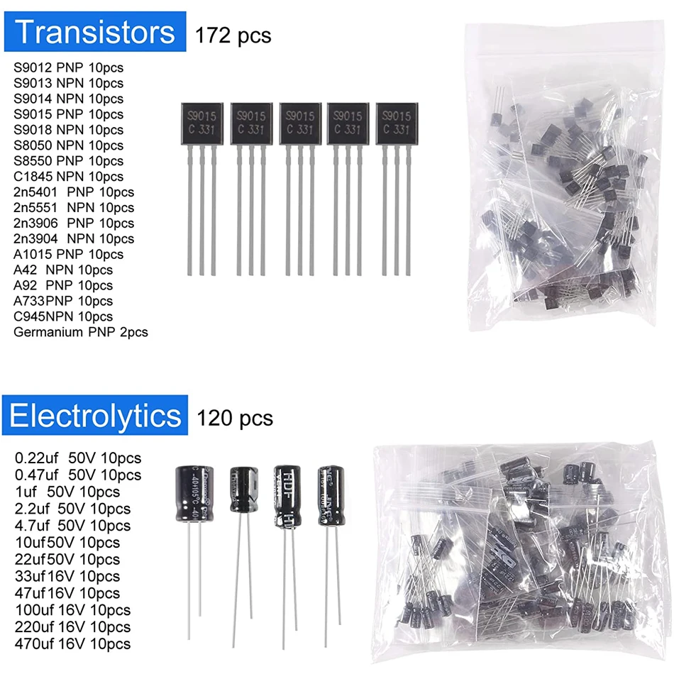 DIY 전자 부품 모음 저항기, 트라이오드 커패시터, 다이오드 PCB 전위차계 저항, 아두이노 UNO MEGA2560 용