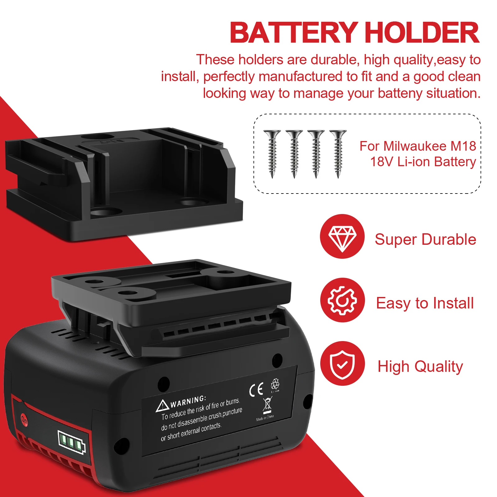 For Bosch 18V Battery Tool Adapter 6000mAh Compatible BAT618/620/622/609 Li-ion Battery Case With Accessories