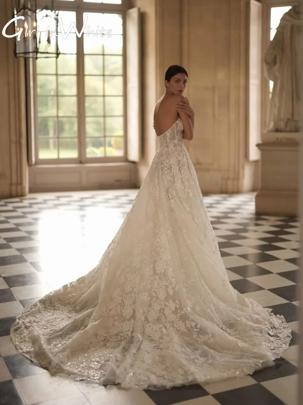 A-line Long Wedding Dress With Detachable Jacket High Neck Lace Appliques Customized Long Sleeves Wedding Dress Bridal Gown 2025