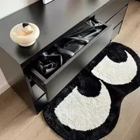 Cartoon cute eyes imitation cashmere carpet bedroom bedside floor mat living room absorbent non-slip sofa coffee table mat