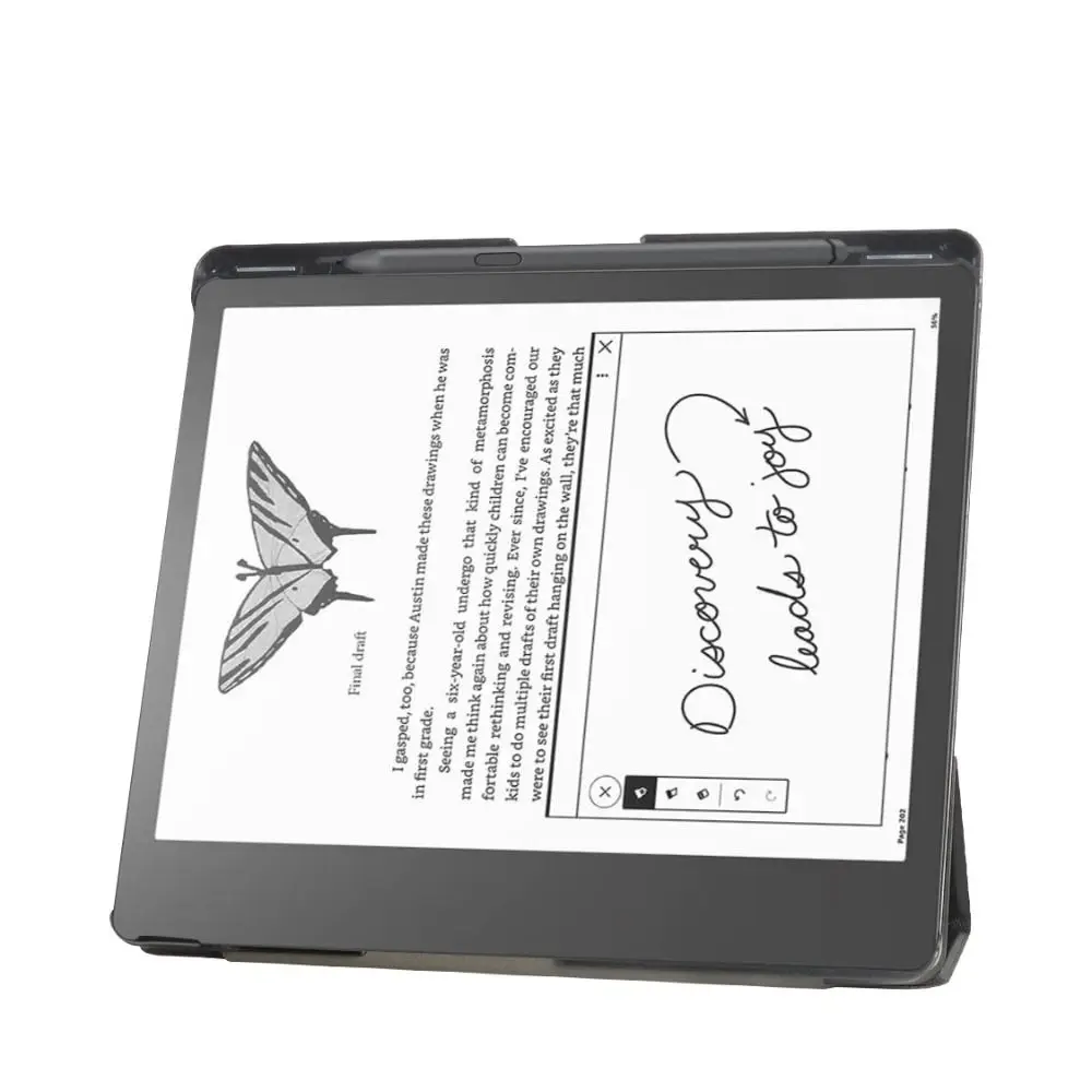 Folding Stand E-Reader Case Auto Wake/Sleep 10.2 inch Protective Shell Leather with Pen Slot Back Cover for Kindle Scribe