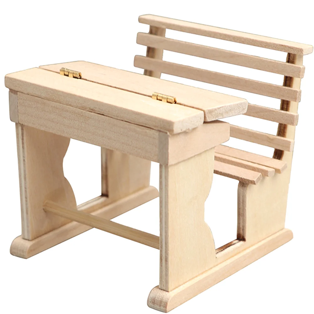 House Furniture Toys Dollhouse Desk Mini Table Adornment Decorate School Wooden