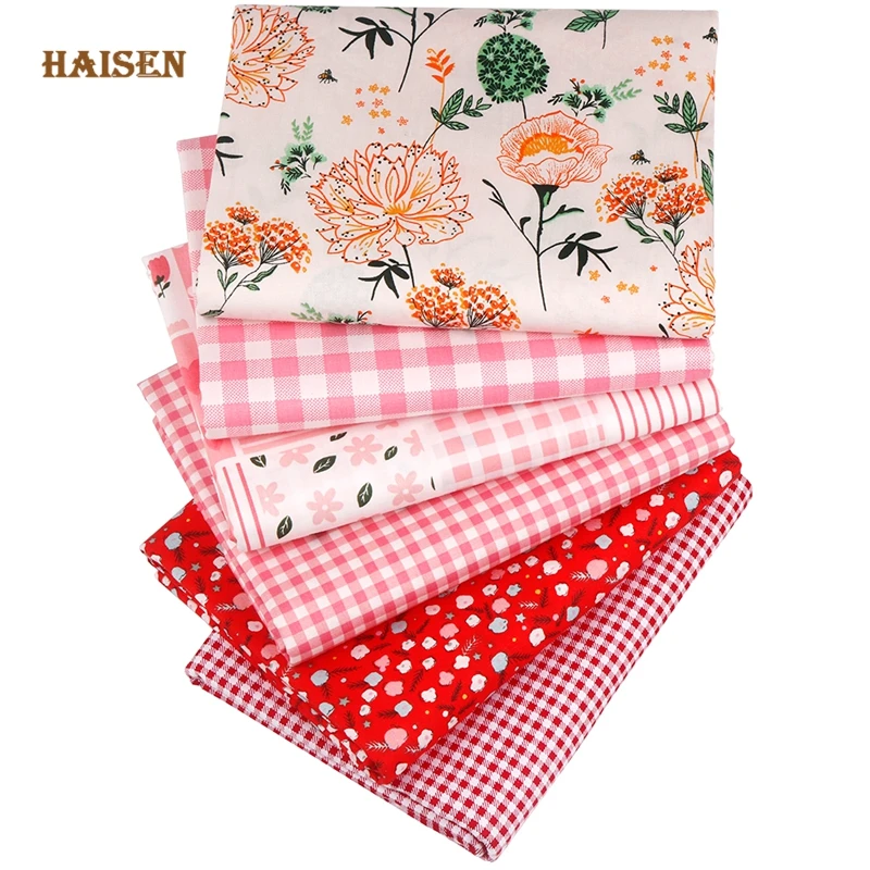 

6PCS 40x50CM Printed Patchwork Cloth,Twill Cotton Flowers Fabric For DIY Bundle Patchwork Quilting Sewing Scrapbooking Artcraft