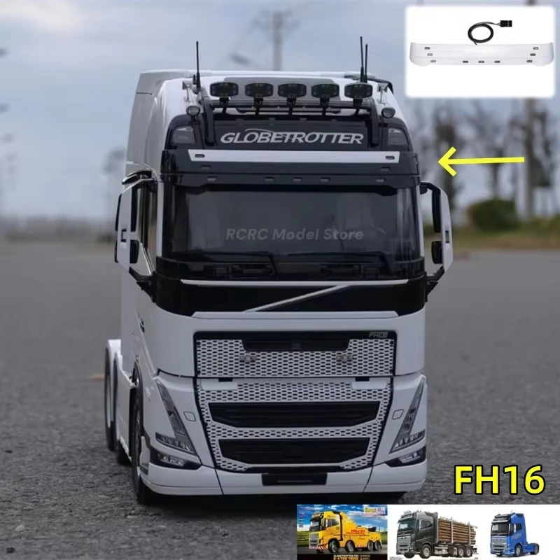 Windabweiser, Sonnenblende, Licht für Tamiya Volvo Serie FH16 750 Globetrotter 4x2 6x4 8x4 1/14 RC Traktor-LKW, optionale Teile