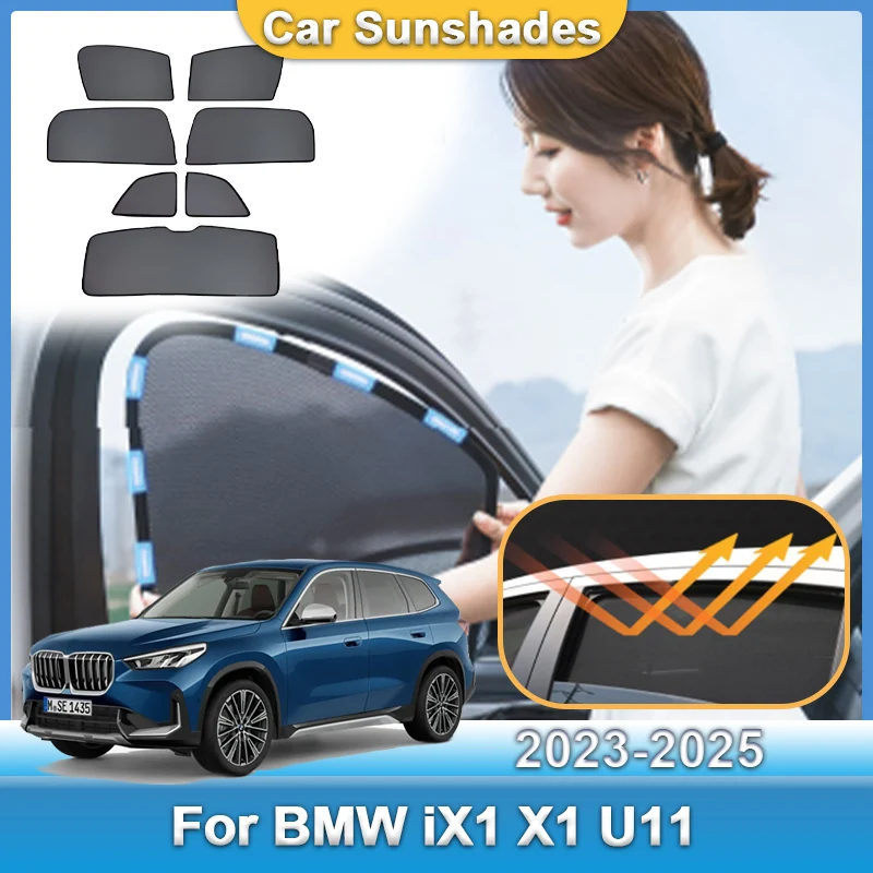 

Car Mesh Sun Shade For BMW iX1 Accessories X1 U11 2023 2024 2025 2026 Sunscreen Window Curtain UV Protection Vehicle Accessories