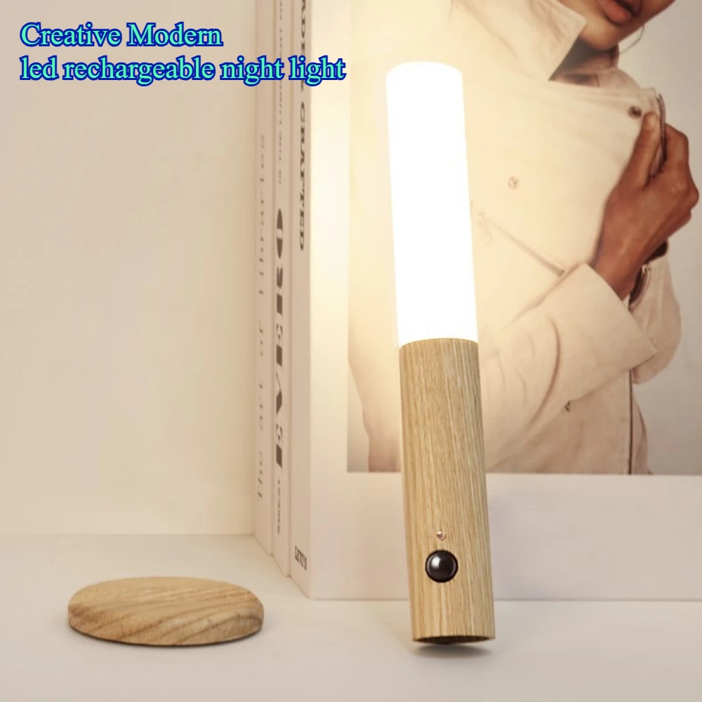 1pc Intelligent Human Body Sensing Night Light Rechargeable Led Light LED Rechargeable Corridor Cabinet Wall Lights Room Decor