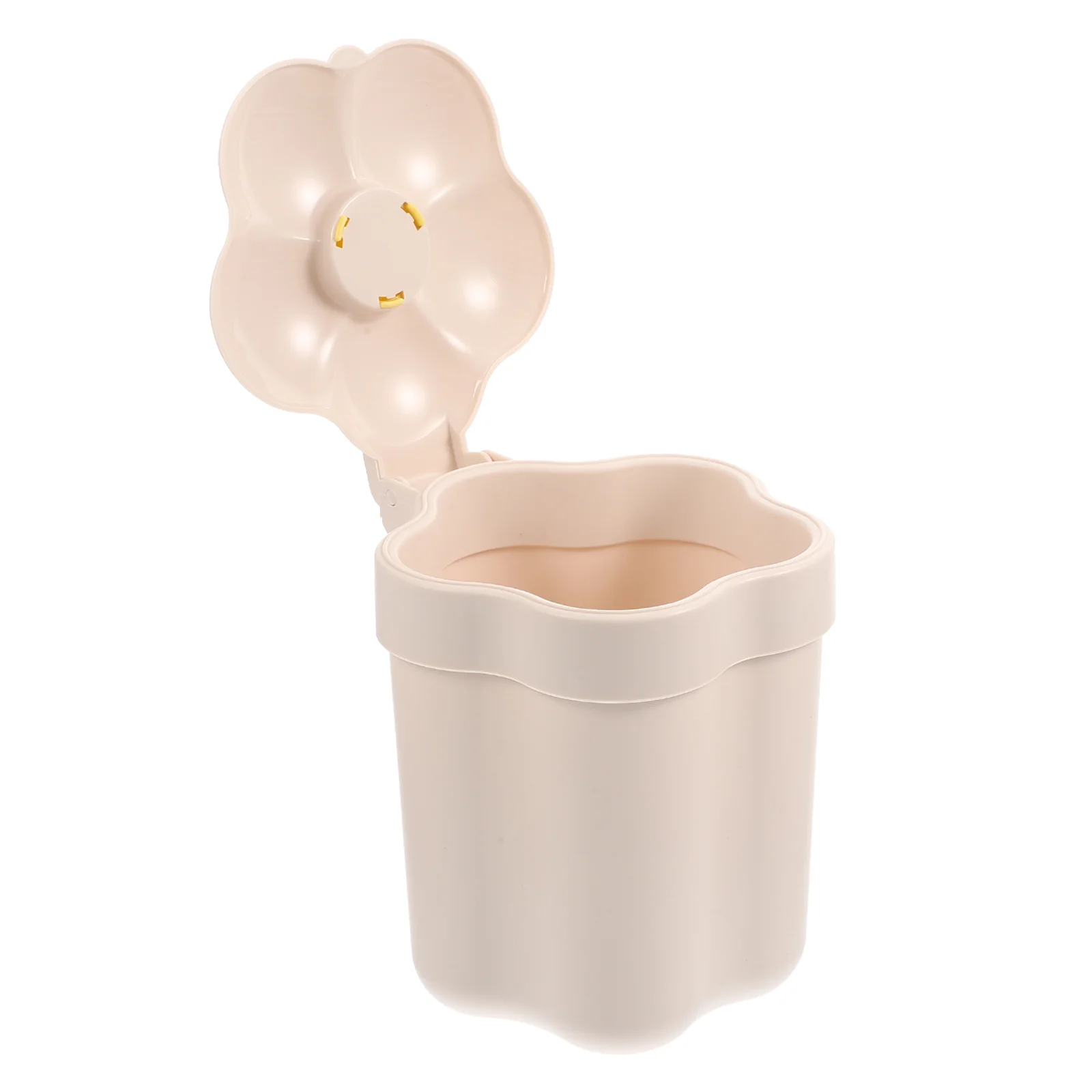 

Storage Dust Basket Mini Trash Can for Desk Cartoon Container with Lid Bin Desktop Garbage The Flowers Office Wastebasket