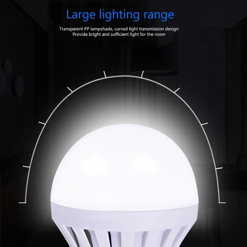 충전식 LED 조명 에너지 절약 램프, 정전 중 비상 조명, 비상 콜드 화이트 전구, E27, 7 W, 9 W, 12 W, 15W