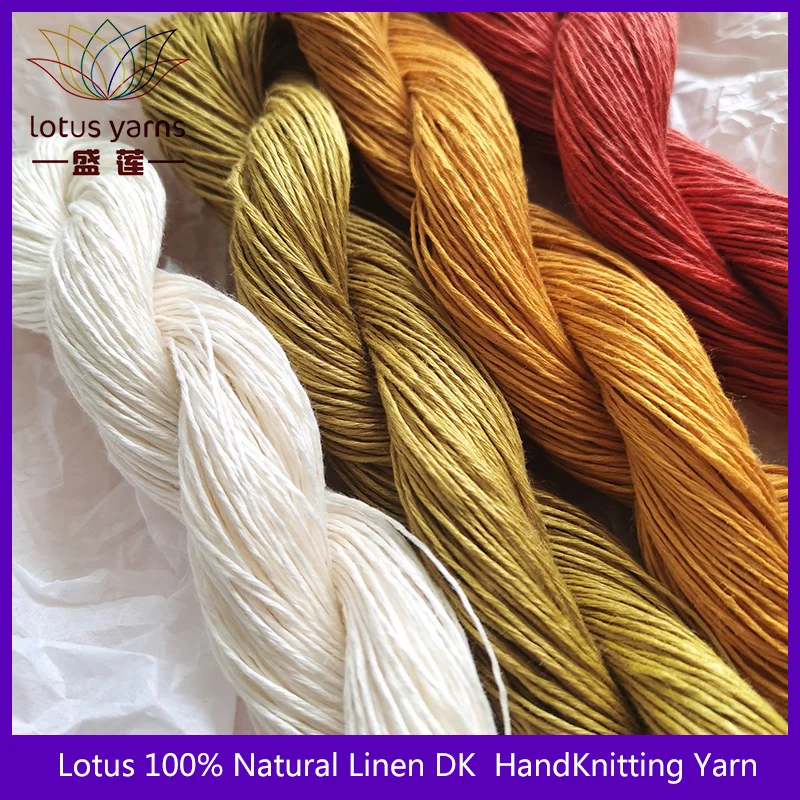 100% Natural Linen DK Weight Hand Knitting Crochet Yarn 50g/Hank for Summer Fashion Garments