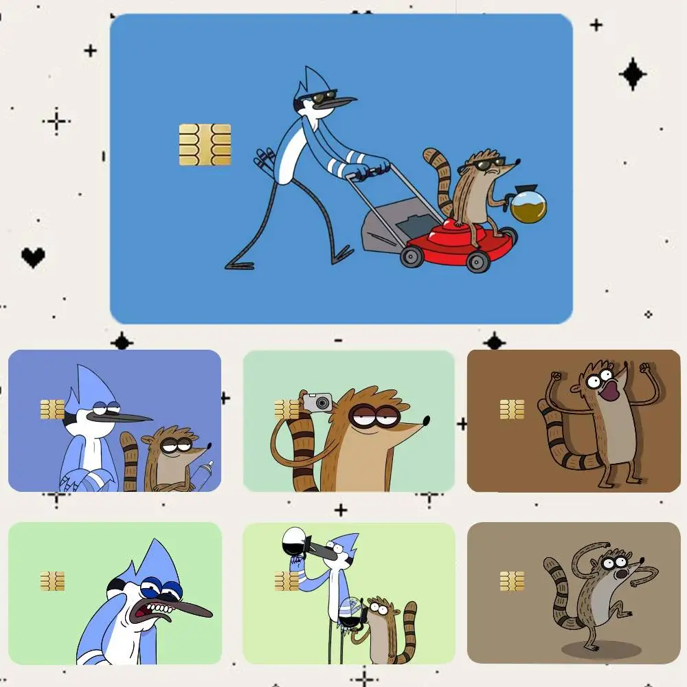 

R-Regular Show HD Waterproof Card Skins Protective Stickers for Credit Bank Game Cards