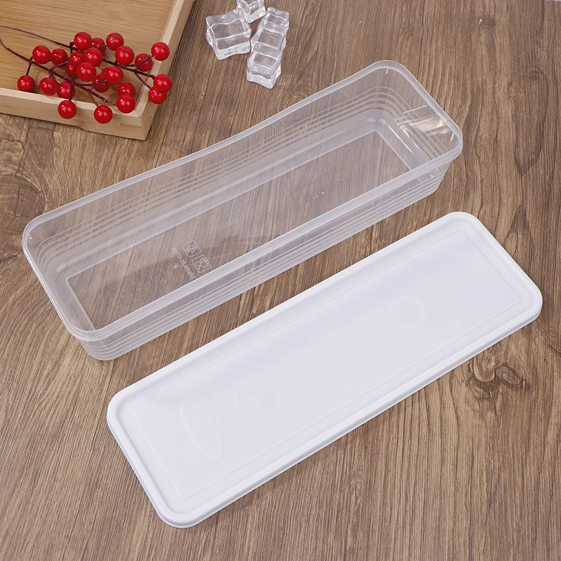 1PC Pasta Containers Storage Clear Rectangular Container With Lids Stackable Long Noodle Holder Airtight Containers For Cabinet