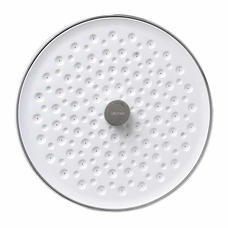 25 cm, samoczyszcząca głowica prysznicowa z funkcją regulacji strumienia wody, gwint uniwersalny 1/2", wysokie ciśnienie, zapobiega zatykaniu się, przeznaczona do montażu nad głową. — 2