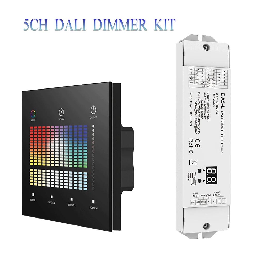 dali led dimmer com display digital ch tensao constante dc 12v 24v 36v 48v interruptor escurecimento dt8 toque do painel mestre 01