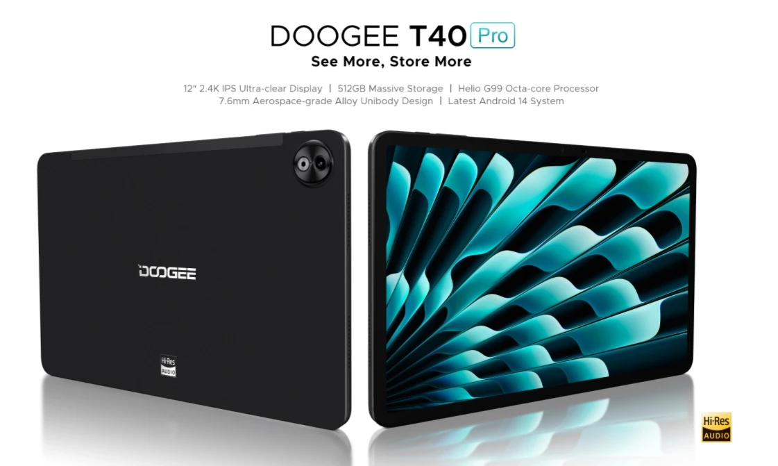 DOOGEE T40 Pro, CPU Helio G99 120Hz 12-inch,4G tablet Business Entertainment 12