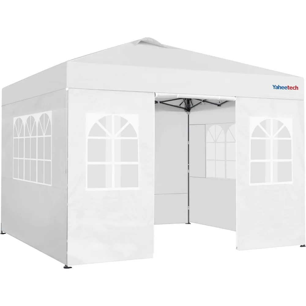 

10x10 FT Pop Up Canopy Tent with 4 Side Walls & One-Push Setup & Roller Bag, Outdoor Heavy-Duty Instant Event Tent for Garden/W