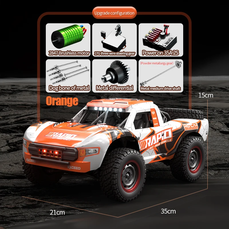 Q130 RC Car 1/14 70KM/H 4WD Off-road Brushless Motor Remote Control Cars High Speed Drift PickupTruck Adults Kids Toys