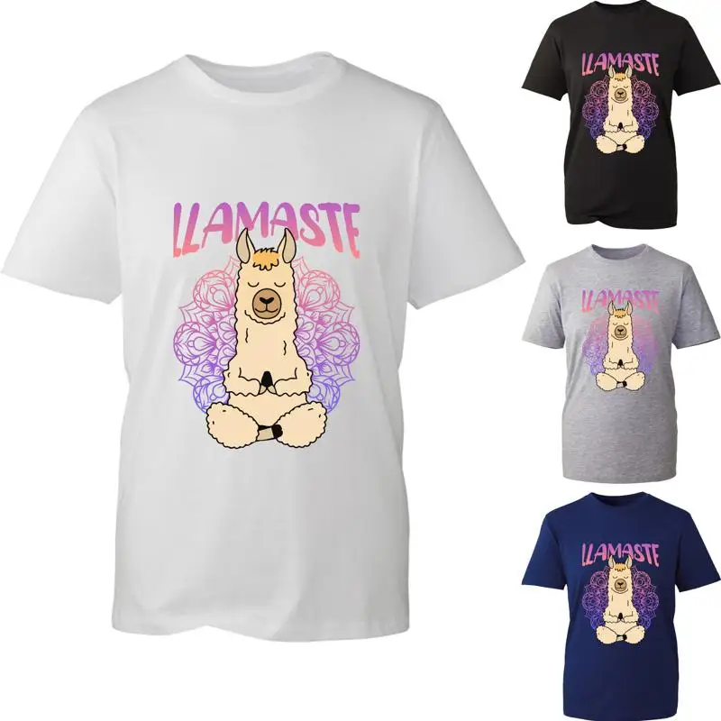 

Namaste Cute Llama Йога Медитация Ламаста Пародия Футболка Забавный топ с мемами