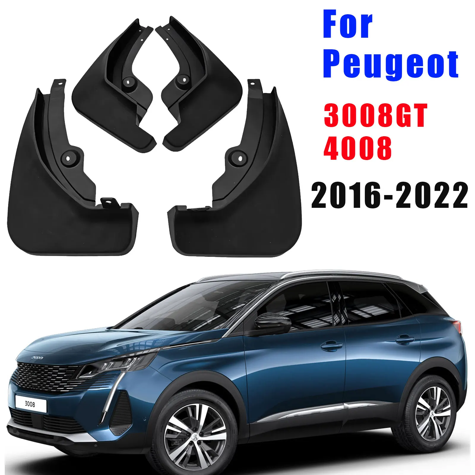 

Передние и задние брызговики 1615101680 1615101880 для Peugeot 4008 3008 Mk2 GT 2016-2023, брызговики, брызговики на крыло