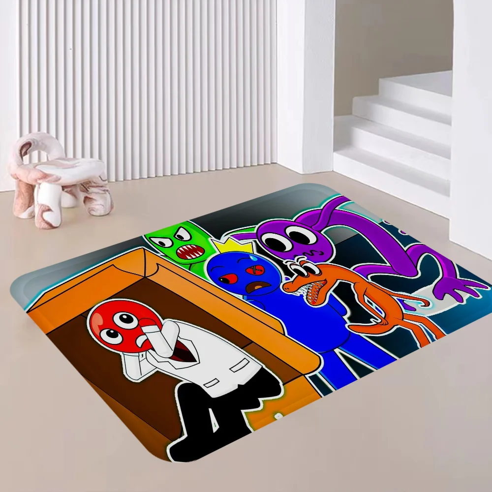 3D Game R-Rainbow Friends Cartoon Bathroom Mat Kids Room Bedroom Decoration Balcony Anti-Slip Doormat Living Room Welcome Rug