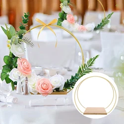 Metal Floral Hoop Wreath Frame Centerpiece Table Decorations Hanging Crafts for Home Festival Wedding