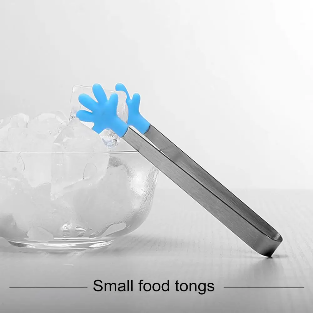 

Compact Kitchen Tongs Stainless Steel Silicone Mini Tongs Set for Kitchen Cooking Palm Hand Shape Serving Tong for Ice Cube