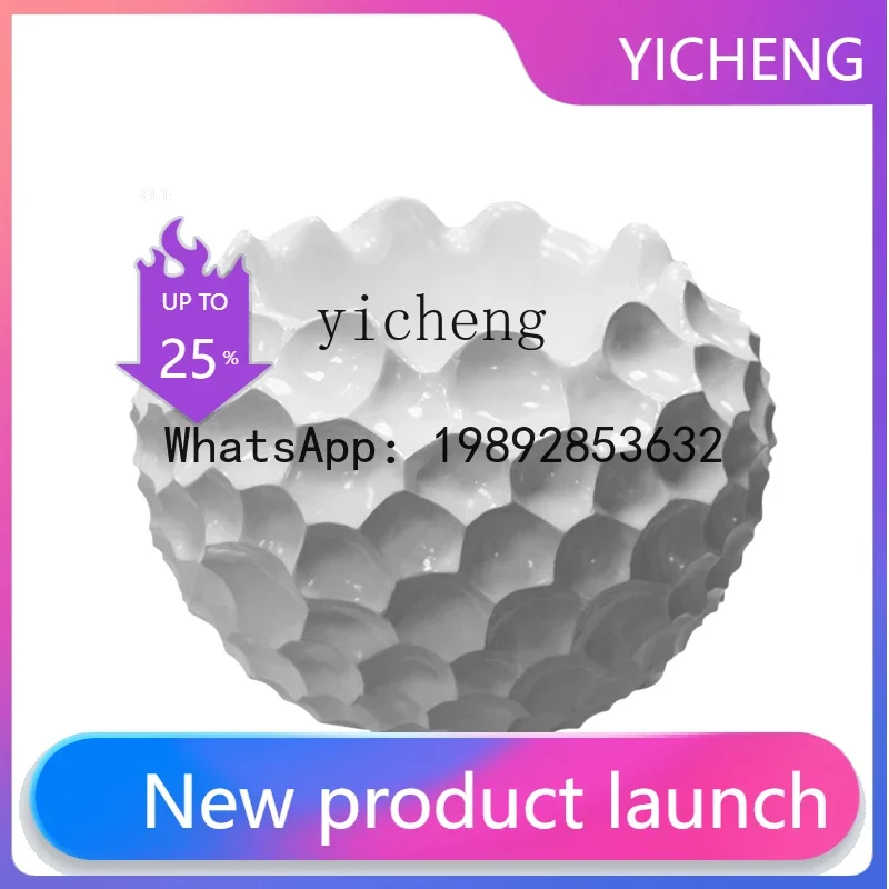 W8- Spherical Vase Ornament Modern Home Model Room Decoration Fiberglass Flower Vase desk accessories