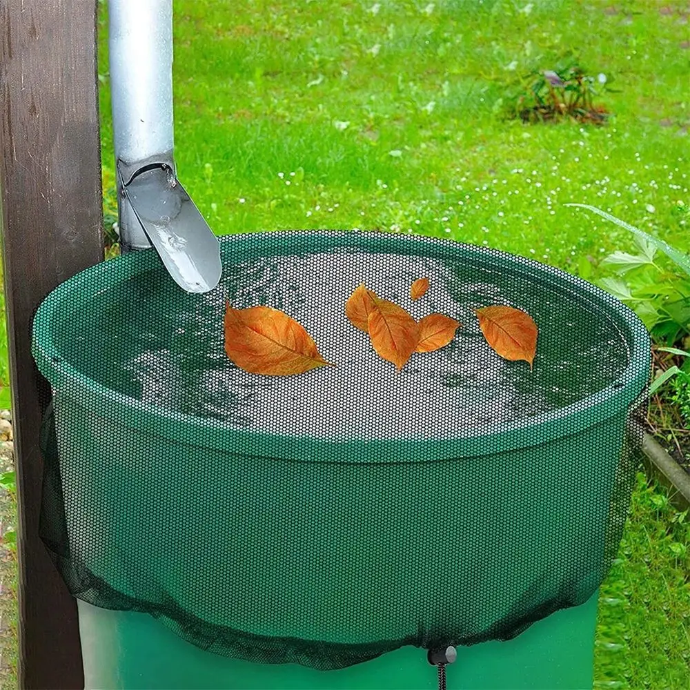 

Rainwater Filtration With Drawcord Water Tank Protector Protective Cover Rain Barrel Cover Filter Screen Catchment Net