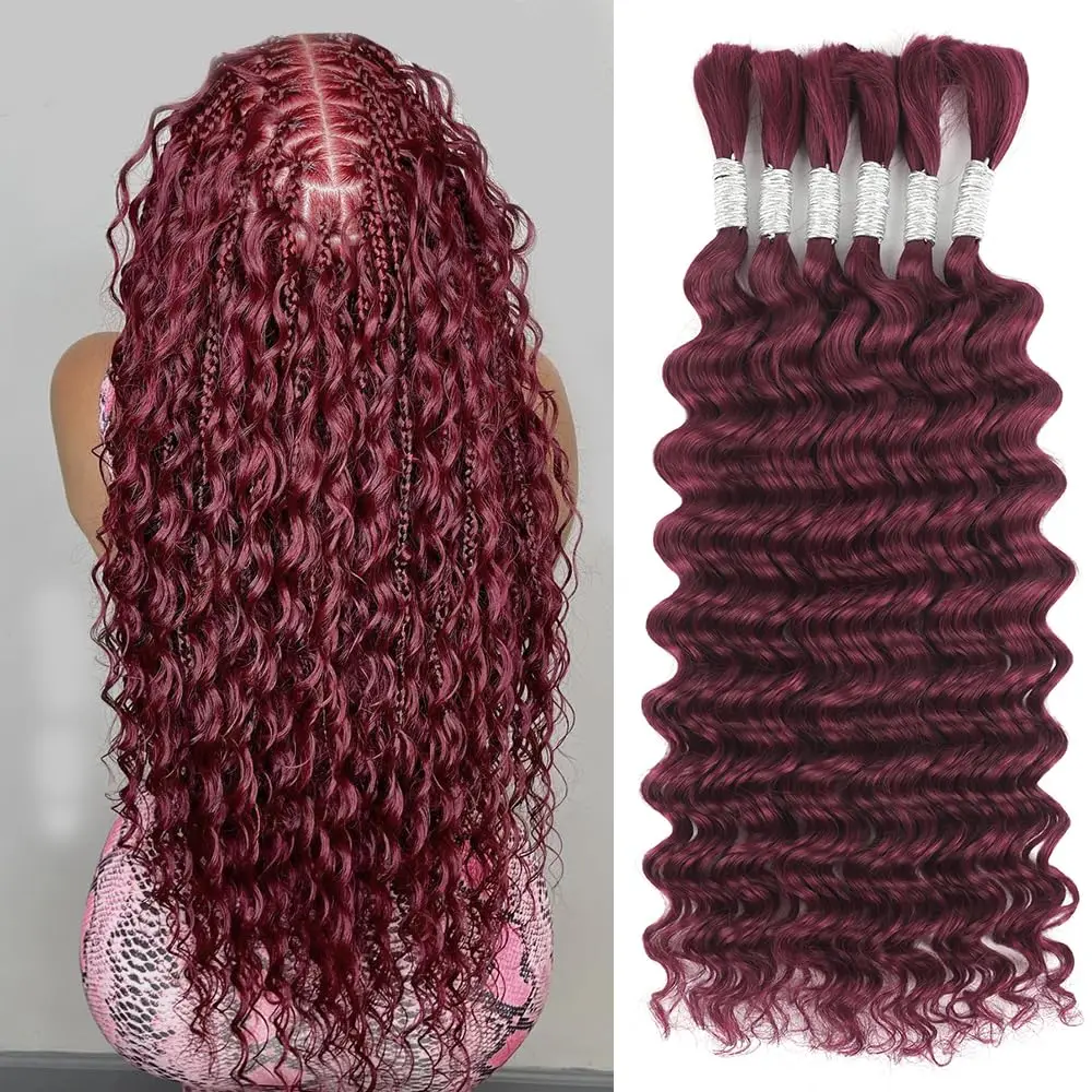 

14A Bulk Human Hair for Boho Braids Deep Wave Human Hair for Braiding 3 Bundles 150G No Weft Curly Human Hair Extensions Deals